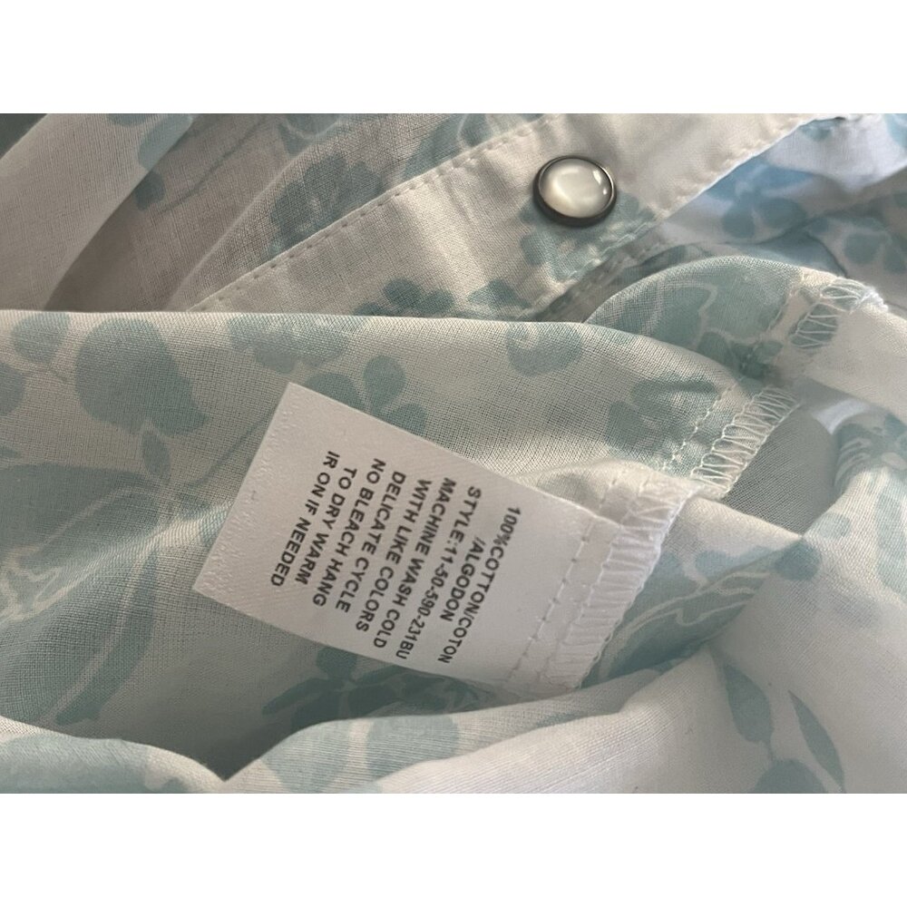 Stetson Western Shirt Womens 2X Pearl Snap Cowgirl Floral Blue White NEW Cowgirl - Picture 5 of 11